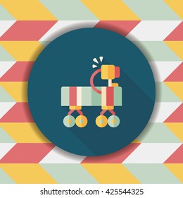 Space Rover flat icon with long shadow,eps10