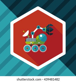 Space Rover flat icon with long shadow,eps10