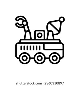 Space Rover Outline Icon Vector Illustration