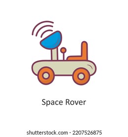 Space Rover Vector Filled Outline Icon Design Illustration. Space Symbol On White Background EPS 10 File