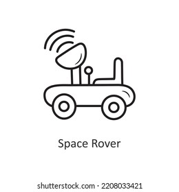 Space Rover Vector Outline Icon Design Illustration. Space Symbol On White Background EPS 10 File