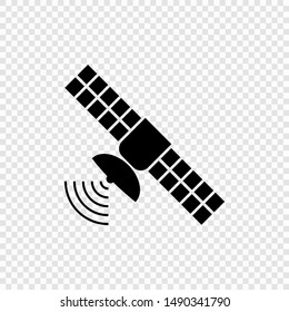 Space satellite antenna simple vector icon