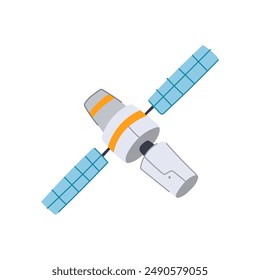 space satellite cartoon. planet world, satellite globe, map future space satellite sign. isolated symbol vector illustration