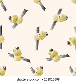 Space Satellite , cartoon seamless pattern background