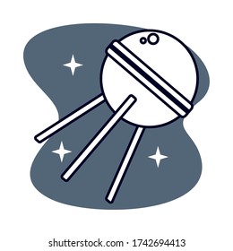 diseño de ilustraciones vectvectoriales de comunicación por satélite aislado