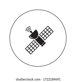 Space satellite communication vector icon