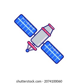Space satellite doodle vector illustration