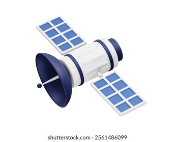 space satellite earth 3d icon illustration vector