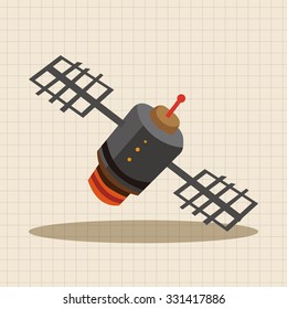 Space Satellite flat icon elements background,eps10