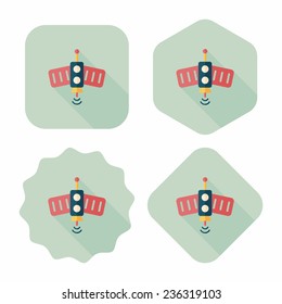 Space Satellite flat icon with long shadow,eps10