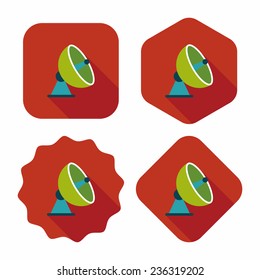 Space Satellite flat icon with long shadow,eps10