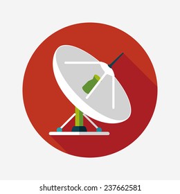 Space Satellite flat icon with long shadow,eps10