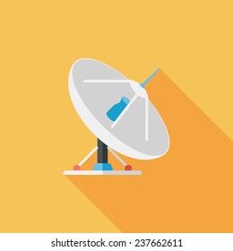 Space Satellite flat icon with long shadow,eps10