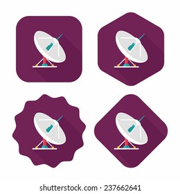 Space Satellite flat icon with long shadow,eps10