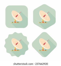 Space Satellite flat icon with long shadow,eps10