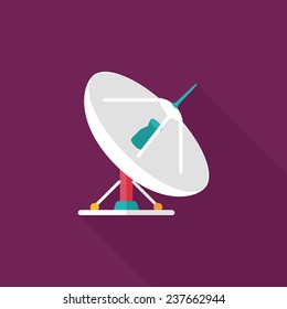 Space Satellite flat icon with long shadow,eps10