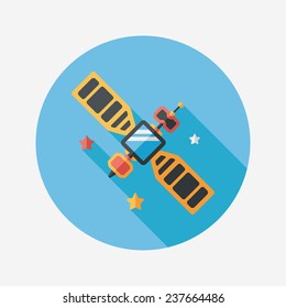 Space Satellite flat icon with long shadow,eps10