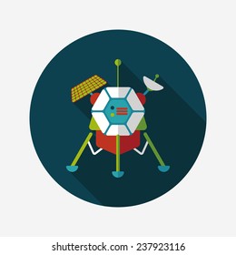 Space Satellite flat icon with long shadow,eps10