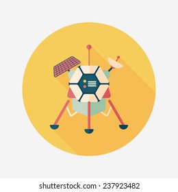 Space Satellite flat icon with long shadow,eps10