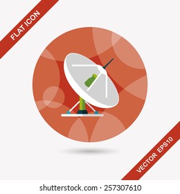 Space Satellite flat icon with long shadow,eps10