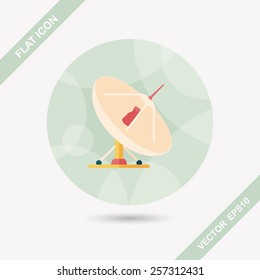 Space Satellite flat icon with long shadow,eps10