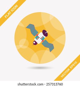Space Satellite flat icon with long shadow,eps10