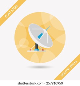 Space Satellite flat icon with long shadow,eps10