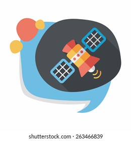 Space Satellite flat icon with long shadow,eps10