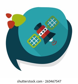 Space Satellite flat icon with long shadow,eps10