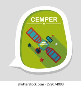 Space Satellite flat icon with long shadow,eps10