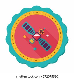 Space Satellite flat icon with long shadow,eps10