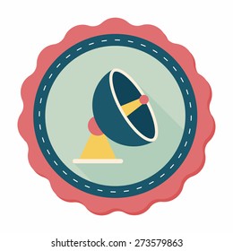Space Satellite flat icon with long shadow,eps10