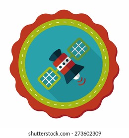 Space Satellite flat icon with long shadow,eps10