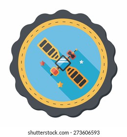 Space Satellite flat icon with long shadow,eps10