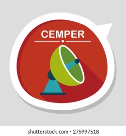 Space Satellite flat icon with long shadow,eps10