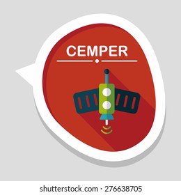 Space Satellite flat icon with long shadow,eps10