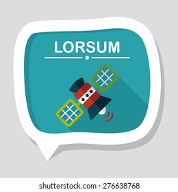 Space Satellite flat icon with long shadow,eps10