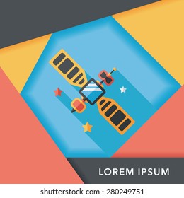 Space Satellite flat icon with long shadow,eps10