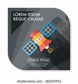 Space Satellite flat icon with long shadow,eps10