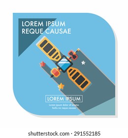 Space Satellite flat icon with long shadow,eps10