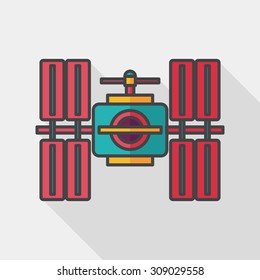 Space Satellite flat icon with long shadow,eps10