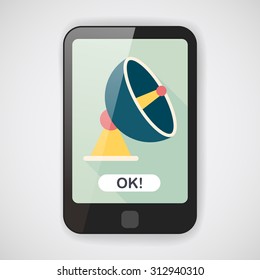 Space Satellite flat icon with long shadow,eps10