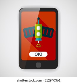 Space Satellite flat icon with long shadow,eps10