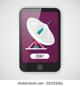 Space Satellite flat icon with long shadow,eps10