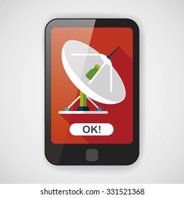 Space Satellite flat icon with long shadow,eps10
