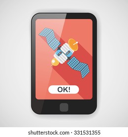 Space Satellite flat icon with long shadow,eps10