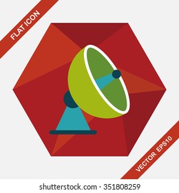 Space Satellite flat icon with long shadow,eps10