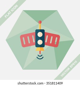 Space Satellite flat icon with long shadow,eps10