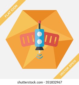 Space Satellite flat icon with long shadow,eps10