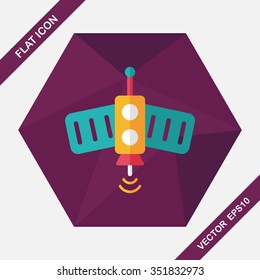 Space Satellite flat icon with long shadow,eps10